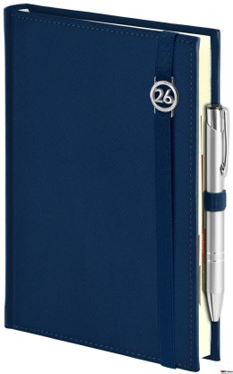 Kalendarz Piko z gumką granatowy z ażurową datówką B5 tygodniowy z notesem WOKÓŁ NAS