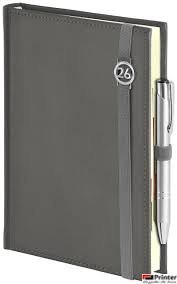 Kalendarz Piko z gumką szary z ażurową datówką B5 tygodniowy z notesem WOKÓŁ NAS