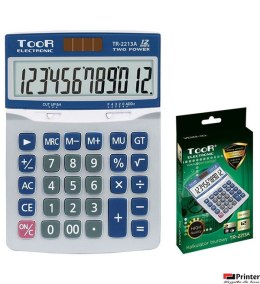 Kalkulator TOOR TR-2213A, 12 pozycyjny, podwójne zasilanie 120-1858