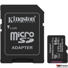 Karta pamięci Canvas Plus Gen3 MicroSD + adapter 64GB Kingston