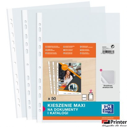 Koszulki groszkowe, A4+ MAXI 90mic. (50szt) 400005483 OXFORD