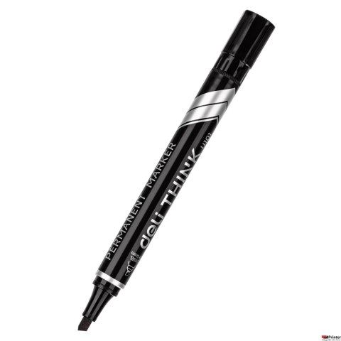Marker permanentny ścięty 1,5_5 mm, czarny, EU10120, Deli.