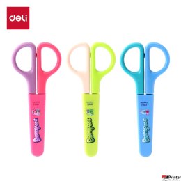 Nożyczki szkolne Deli z ochroną ostrza SE MACARON mix kolorów.
