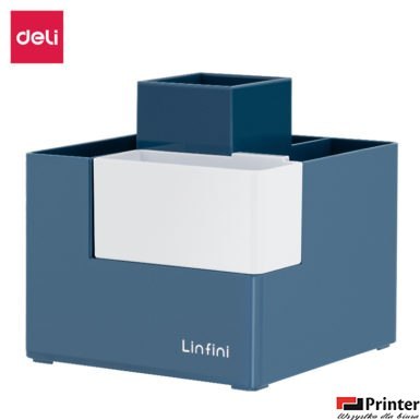 Organizer na biurko _ przybornik Deli EZ072, niebieski, EZ072B.