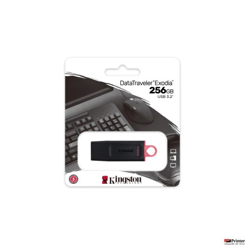 Pamięć Pendrive KINGSTON 256GB USB 3.2 Data Traveler Exodia czarny