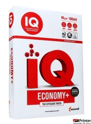 Papier xero A4 IQ ECONOMY PLUS 80g klasa białości B 161 karton 5 ryz