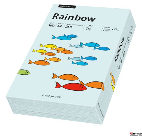 Papier xero kolorowy A4 160g 250 ark. RAINBOW jasnoniebieski R82 88042703