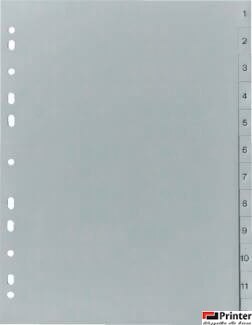 Przekładki numeryczne A4 1-15, szare, polipropylenowe, Biella 470415-00