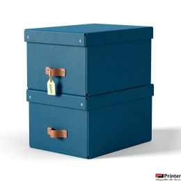 Pudełko do przechowywania Leitz Puro z pokrywką, średnie, 17 l, z tektury w 100% z recyklingu, 2 szt., granatowe 61490068. SALE