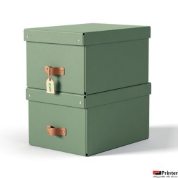 Pudełko do przechowywania Leitz Puro z pokrywką, średnie, 17 l, z tektury w 100% z recyklingu, 2 szt., zielone 61490050. SALE