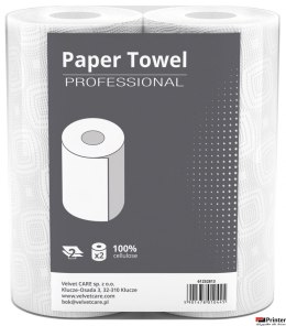 Ręczniki w roli celuloza, 2 warstwy, biały, 10,25m - 50 listków VELVET PROFESSIONAL TOWEL 5200055 op. 2szt.
