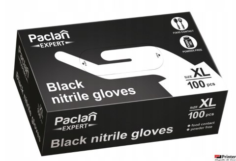 Rękawice nitrylowe czarne XL 100szt. PACLAN