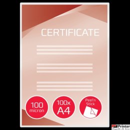 Samoprzylepne folie do laminacji GBC PeelnStick, A4, 100 mic. , 100 szt., 41666E