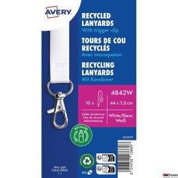 Smycze z recyklingowanego PET, 10 szt., 15 _ 440 mm, białe, 4842W