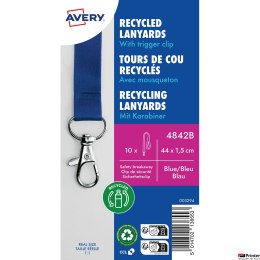 Smycze z recyklingowanego PET, 10 szt., 15 _ 440 mm, niebieskie, 4842B