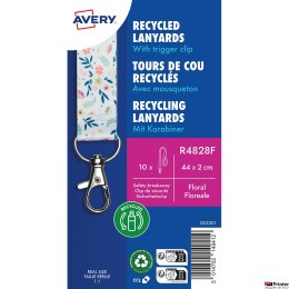 Smycze z recyklingowanego PET, 10 szt., 20 _ 440 mm, wzór kwiatowy, R4828F