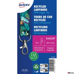 Smycze z recyklingowanego PET, 10 szt., 20 _ 440 mm, wzór tropikalny, R4828T