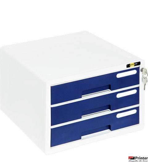 Szafka na dokumenty YELLOW ONE YL-SP03 plastikowa - 3 szufl. + zamek, granat 120-1889