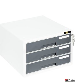 Szafka na dokumenty YELLOW ONE YL-SP03 plastikowa - 3 szufl. + zamek, szary 120-1890