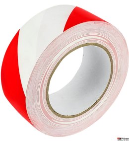 Taśma ostrzegawcza samoprzylepna biało-czerwona GRAND 48mm 50m SOLVENT/kauczuk naturalny 130-1961