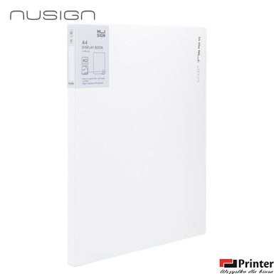 Teczka ofertowa Nusign ENS190, Display Book , format A4, 40 przegródek, biała ENS190-40W Deli