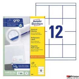 Trwałe etykiety uniwersalne 3661 70x67,7 100ark Avery Zweckform