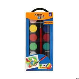 (WYCOFANE)Farby akwarelowe 12 kolorów BIC 947708