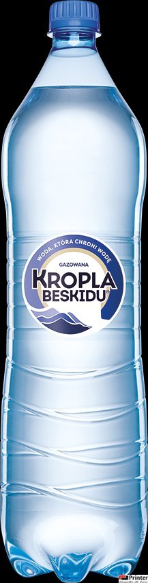 Woda gazowana, 1,5 l, butelka PET, zgrzewka 6 szt., kaucja, Kropla Beskidu