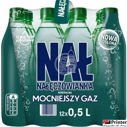 Woda NAŁĘCZOWIANKA mocniejszy gaz 0.5L butelka PET zgrzewka 12 szt. KAUCJA