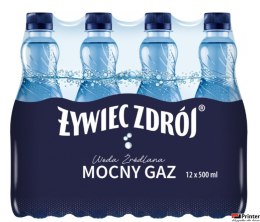 Woda ŻYWIEC ZDRÓJ 0.5l mocno gazowana zgrzewka 12 szt. KAUCJA