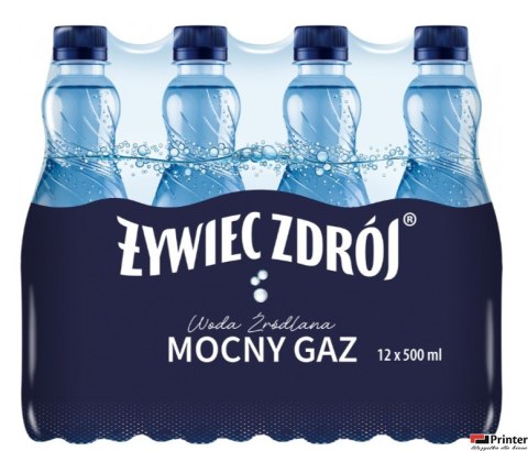 Woda ŻYWIEC ZDRÓJ 0.5l mocno gazowana zgrzewka 12 szt. KAUCJA