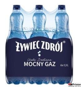 Woda ŻYWIEC ZDRÓJ 1.5l mocno gazowana zgrzewka 6 szt. KAUCJA