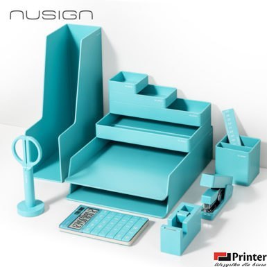 Zestaw na biurko Deli ENS003, 13 elementów, niebieski, ENS003_BL.