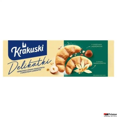 Ciastka_BAHLSEN KRAKUSKI DELIKATKI herbatniki o smaku waniliowym z orzechami laskowymi 125g