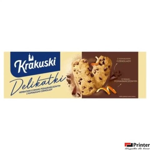 Ciastka_BAHLSEN KRAKUSKI DELIKATKI herbatniki pomarańczowe z kawałkami czekolady 125g