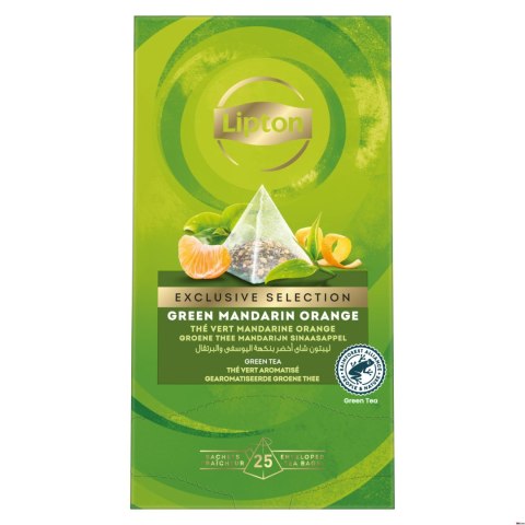 Herbata LIPTON Exclusive Selection zielona piramidki mandarynka i pomarańcza 25 kopert