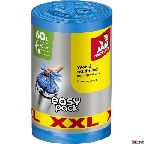 JAN NIEZBĘDNY Worki na śmieci HD Easy Pack XXL, 60 l, 70 szt., 236421