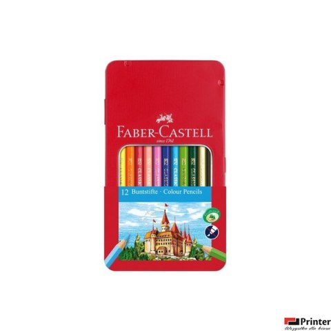 Kredki ZAMEK 12 kolorów pudełko metalowe 115801 FABER CASTELL