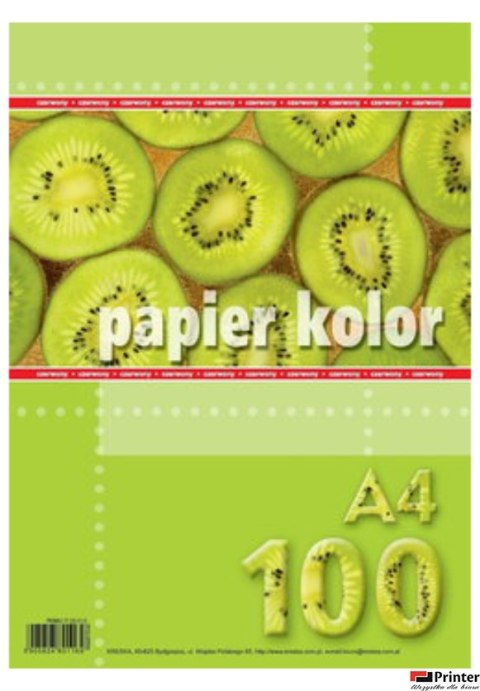 Papier xero A4 czerwony (100 arkuszy) KRESKA.