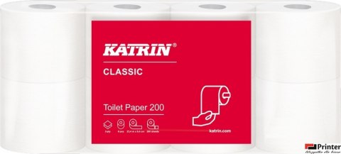 Papier toaletowy, małe rolki KATRIN PLUS 2W Toilet 200, 104749, opakowanie: 8 rolek