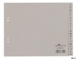 Przekładki PP A4 szare, nadr. indeks, A-Z, 20 części Szary 650010 DURABLE SALE