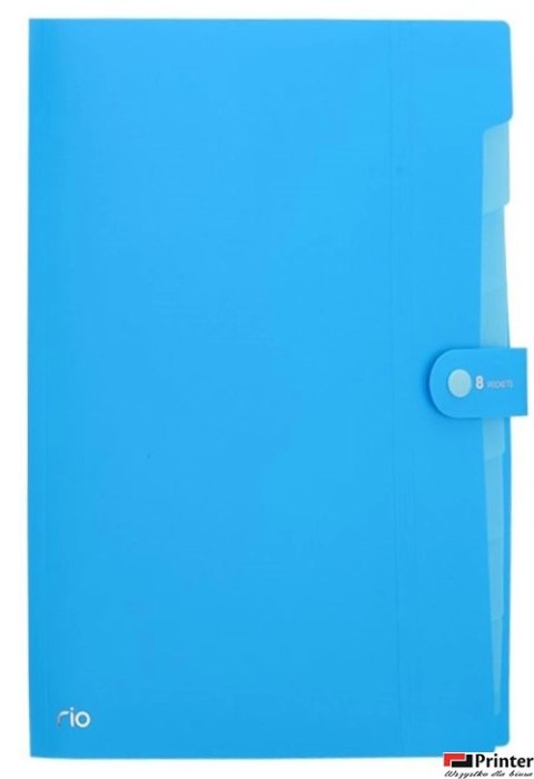 Teczka zatrzaskowa A4, 8 przegródek, seria Rio, niebieska, EB40102_BLUE, Deli.