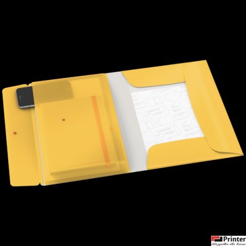 Teczka z gumką i kieszonką Leitz Cosy, PP, żółta 46190019 A4