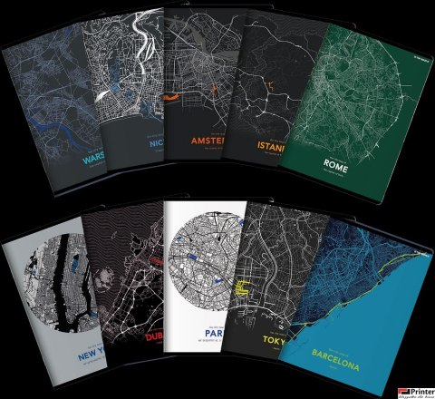 Zeszyt_TOP 2000 MONOCHROME MAPPING A5 96k 70g mix linia z marginesem 400157941