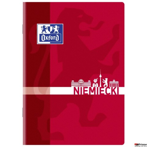 Zeszyt_w kratkę z marginesem, język niemiecki A5 60 kartek, OXFORD 400139057