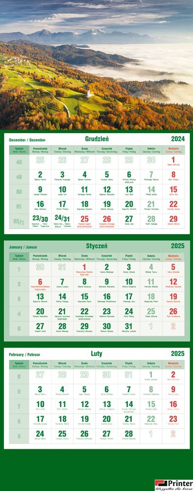 Kalendarz trójdzielny 2026 Góry Michalczyk i Prokop T-105T-04