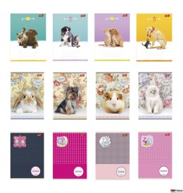 Zeszyt A5 16k kratka L mix dziewczęcy laminowany UNIPAP *6953