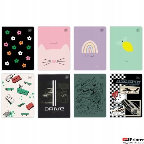 Zeszyt A5 32 kratka mix wzorów INTERDRUK