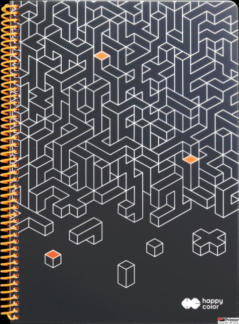 Kołobrulion JUST 1, B5, 80k, kratka, 80g/m2, okładka PP, Happy Color HA 4741 1825-JU1