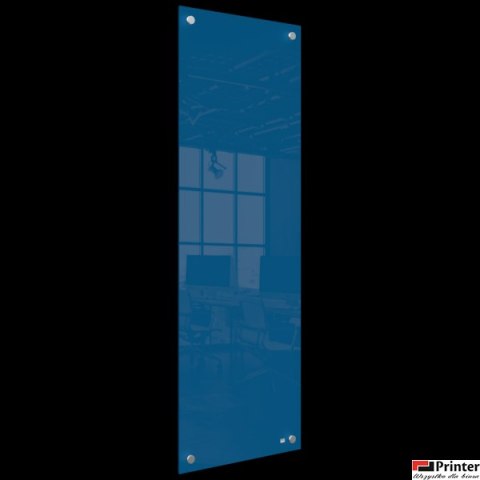 Mała podłużna szklana tablica suchościeralna Nobo Home 300x900mm, niebieska 1915608